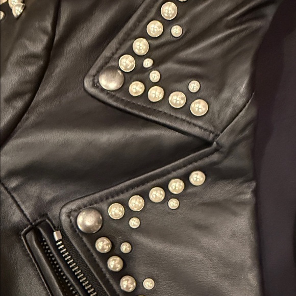 Studded Black Leather Jacket - Picture 2 of 5